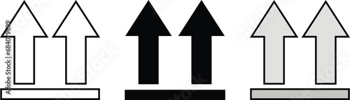 Arrows side up icons lined, isolated and colored version. Vector illustration
