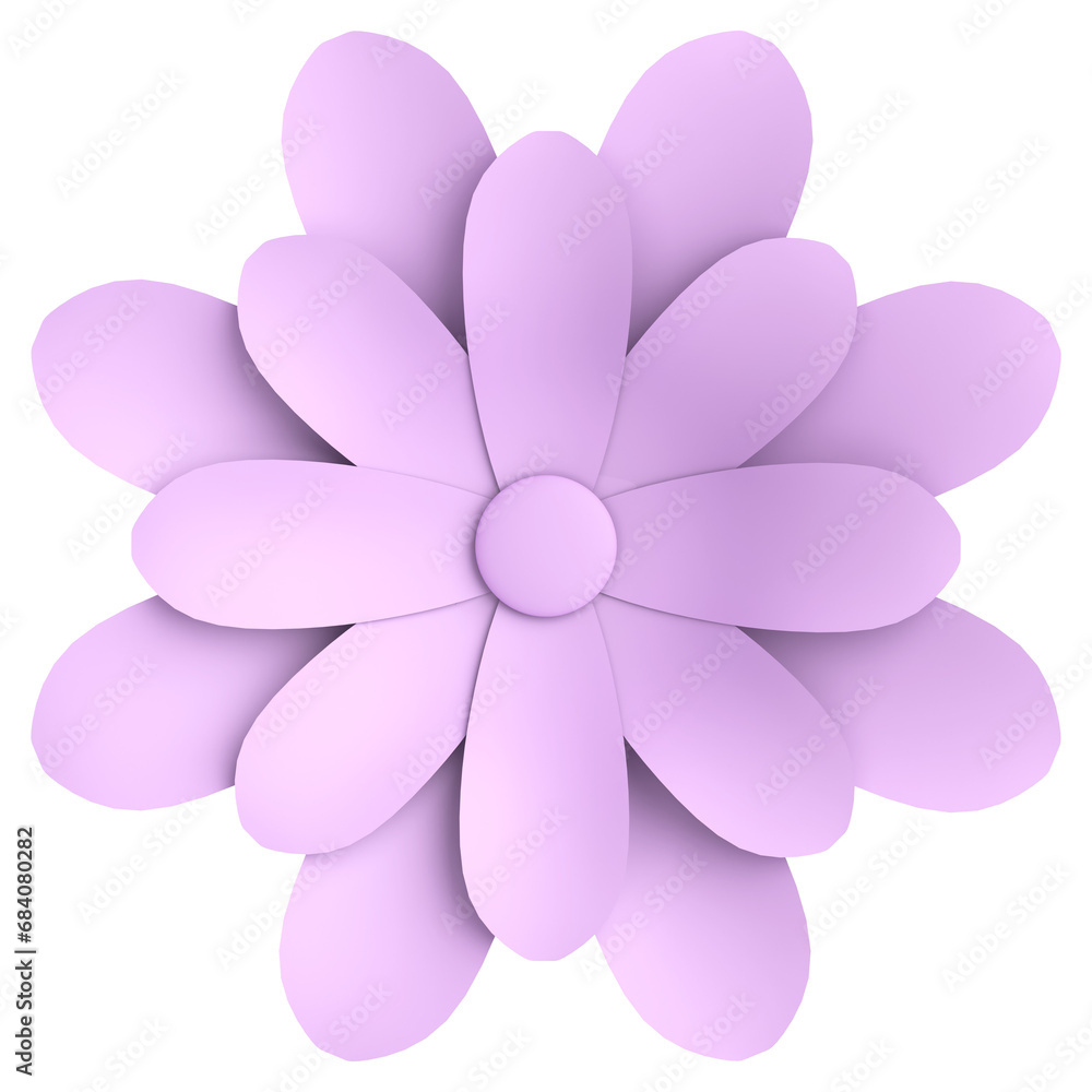 3D paper flower. Pastel flower. 3D illustration. 3D paper flower. Pastel flower. 3D illustration.