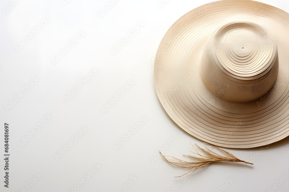 Summer Vibes Straw Hat and Stick on White Background for Beach and Outdoor Lifestyle Concept Generative AI Summer Vibes Straw Hat and Stick on White Background for Beach and Outdoor Lifestyle Concept Generative AI