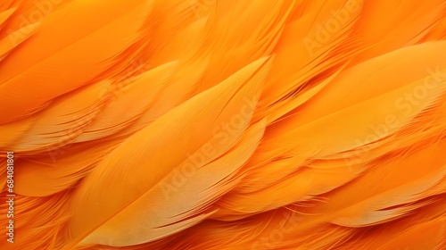 Vibrant and Striking Close-Up of a Beautiful Orange Bird's Feathers - Perfect for Nature and Wildlife Themes. Generative AI