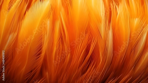 Vibrant Orange Feathers Close Up on Dark Background - High Quality Stock Photo for Design Projects and Artistic Inspiration Generative AI