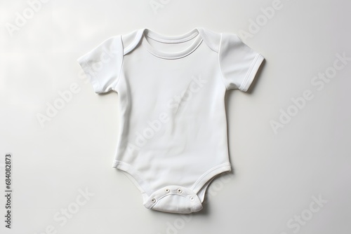 Adorable Baby Bodysuit in Soft Pastel Colors on a Clean White Background for Your Little One's Wardrobe Generative AI © riya