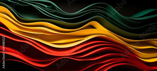 Vibrant Paper Wave in Bold Colors on Dark Background - Close Up Shot for Creative Design Projects Generative AI