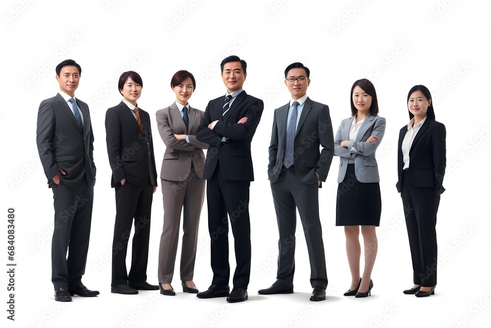 Diverse Asian Business Group Standing in Line with Confidence and Professionalism for Corporate Success Generative AI Diverse Asian Business Group Standing in Line with Confidence and Professionalism for Corporate Success Generative AI