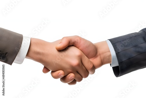 Successful Businessmen Seal the Deal with a Firm Handshake in a Modern Office Setting Generative AI