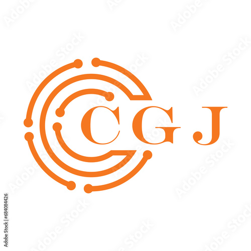 CGJ letter design. CGJ letter technology logo design on white background. CGJ Monogram logo design for entrepreneur and business photo