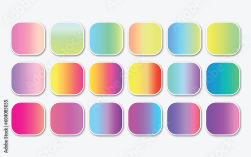 Colors gradient collection palette set