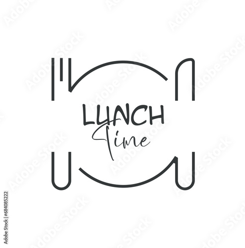Lunch time with creatif font design.	