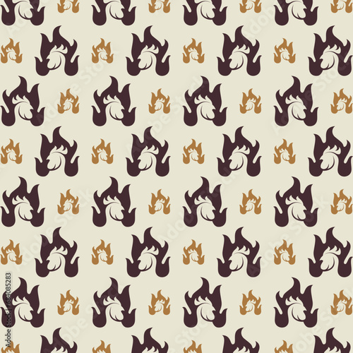 Chicken seamless pattern trendy creative vector illustration background © jatu