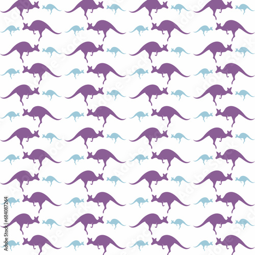 Kangaroo jump seamless pattern trendy design creative vector background