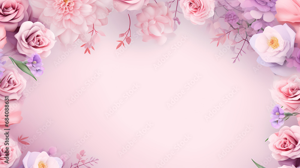 Mother's Day flower frame background, decorative material, PPT background, flower background