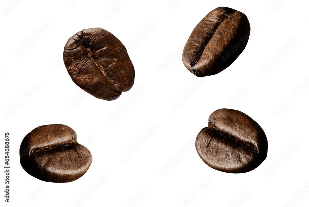 Obraz premium Chicci di caffè soapesi in aria