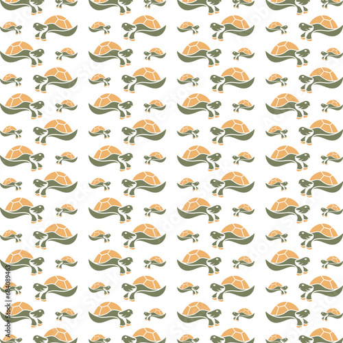 Turtle illustration seamless pattern colorful trendy vector background