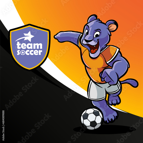 panther mascot soccer graphics for tournament match