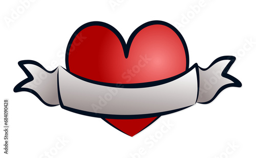 The symbol of red heart with vignette.
