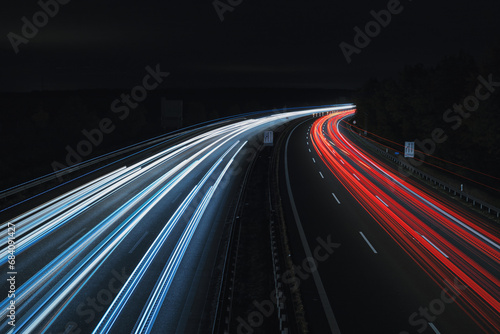 Langzeitbelichtung - Autobahn - Strasse - Traffic - Travel - Background - Line - Ecology - Highway - Long Exposure - Motorway - Night Traffic - Light Trails - A10 - High quality photo 