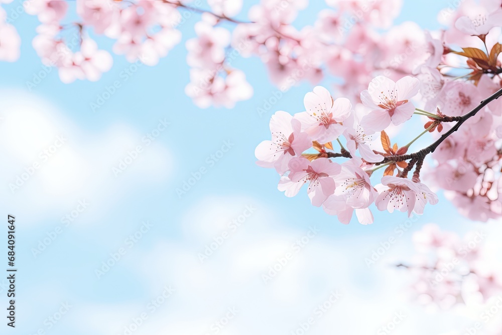 cherry blossom in spring copy space