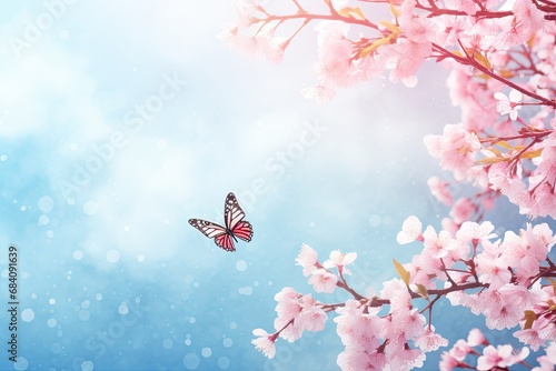 blossom and butterflies copy space © KirKam