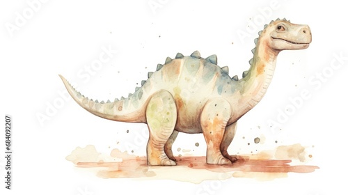 dinosaur watercolor illustration,isolated on white background © Maryna