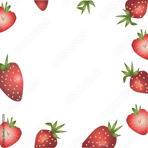 Strawberries Frame and Border Decorative Ornaments