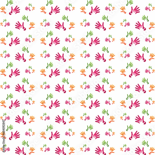 Hand help seamless pattern trendy design creative vector background