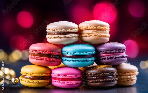 Commercial Shooting of Colorful Macarons Stack