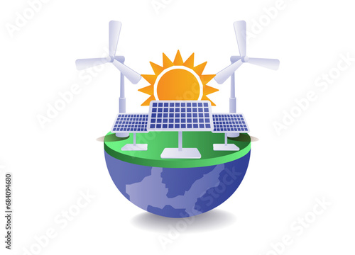 Eco green electrical energy from solar panels