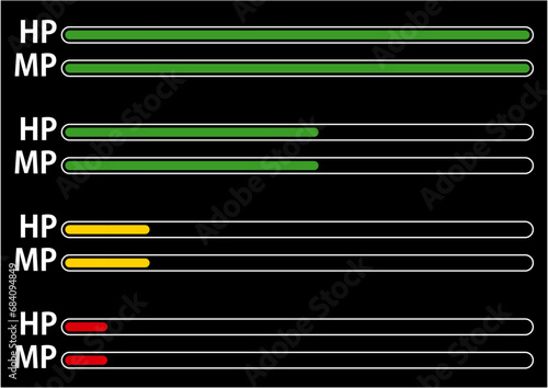 ゲームの HPとMPゲージ