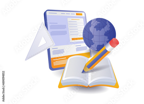 Concept illustration of the world of online education