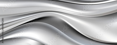 Close up Abstract Liquid metallic silver or steel texture, background , waves and curves, wallpaper banner copy space for text