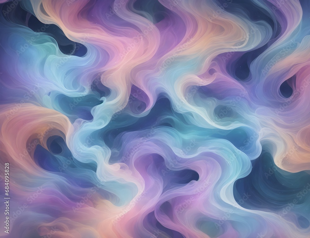 Abstract dreamy pastel blended fog smoke swirl fluid background