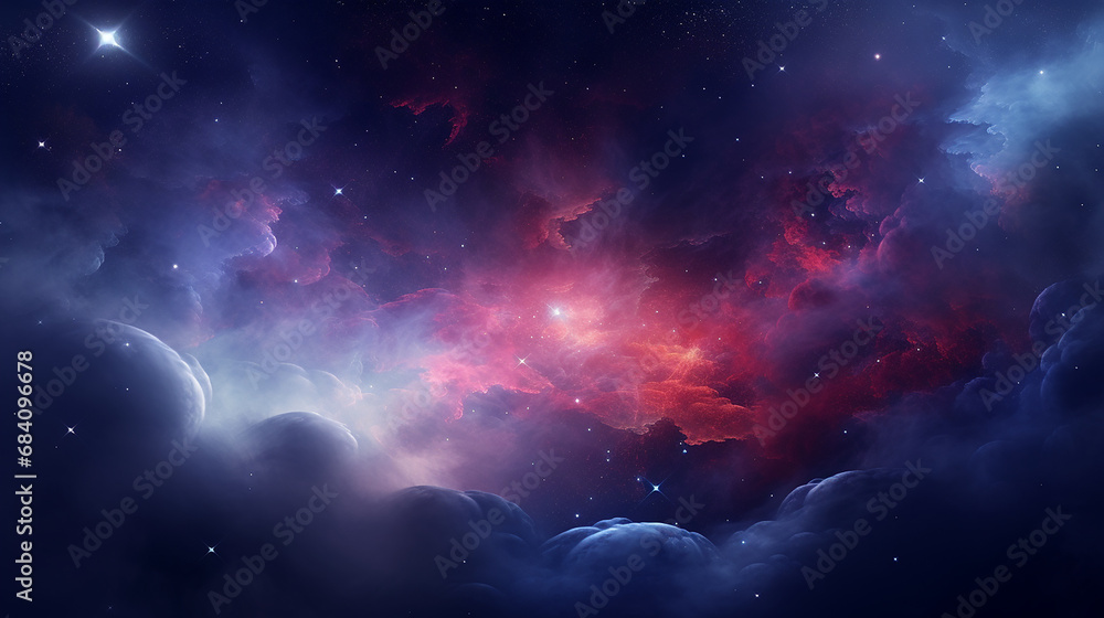 Beautiful stars and clouds background, space wallpaper background