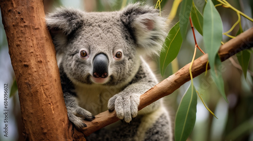 Koala at Lone Pine Koala Sanctuary Brisbane. generative ai photo