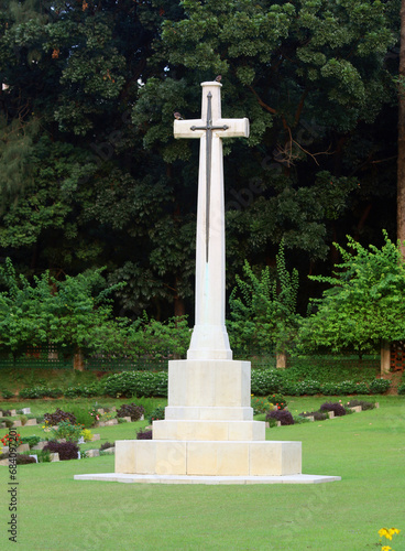 Cross in the cemetery. Crucifixion Of Jesus Christ. 