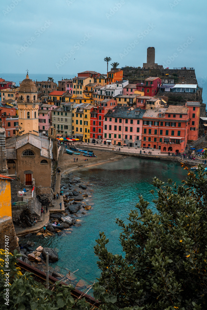 View of the village of Vernazza, La Spezia. Cinque Terre, Italy.