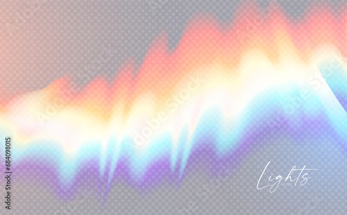 Rainbow light effect. Dispersion of beam. Sun light effect for immersion in atmosphere.