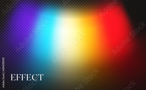 Rainbow light effect. Dispersion of beam. Sun light effect for immersion in atmosphere.