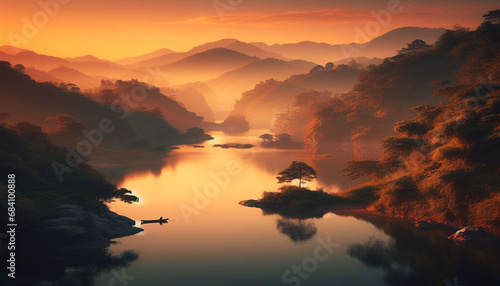 Peaceful landscape pictures in golden hours © designerlabibbd