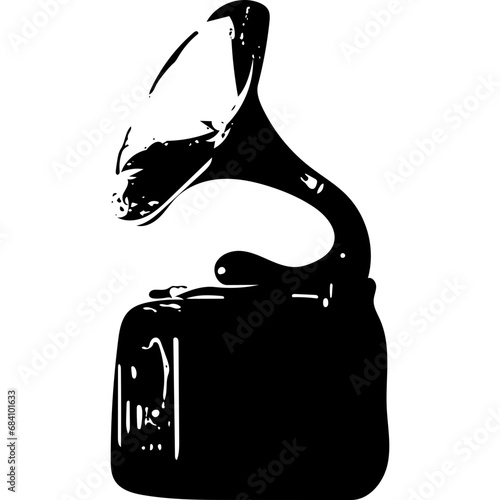 Gramophone vector image black and white