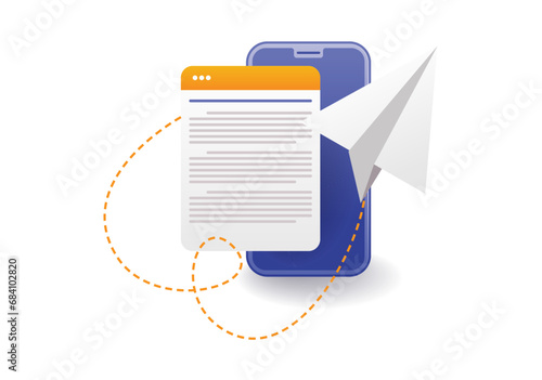 Smartphone information letter technology illustration concept photo