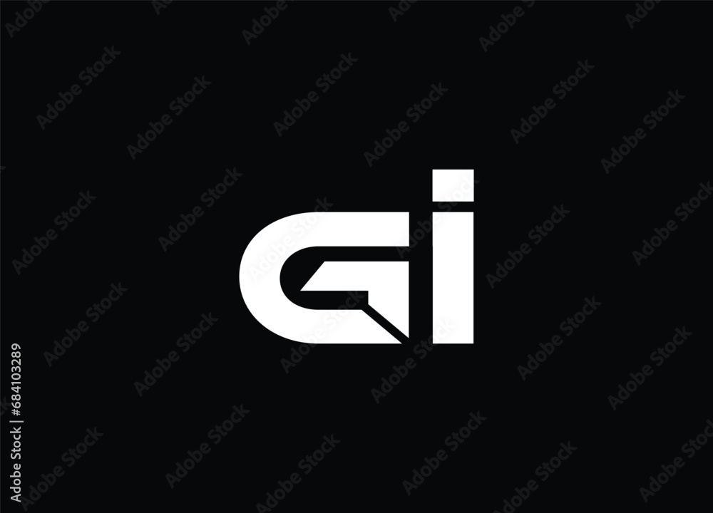 Creative Letters GI Logo Design Vector Template Creative Letters GI Logo Design Vector Template