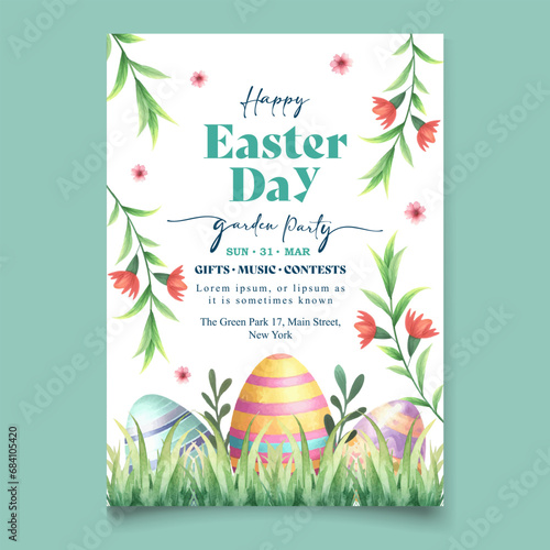 vector vertical poster template for the easter celebration
