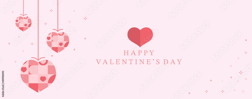 geometric heart background for valentine's day.Editable vector illustration for postcard,banner