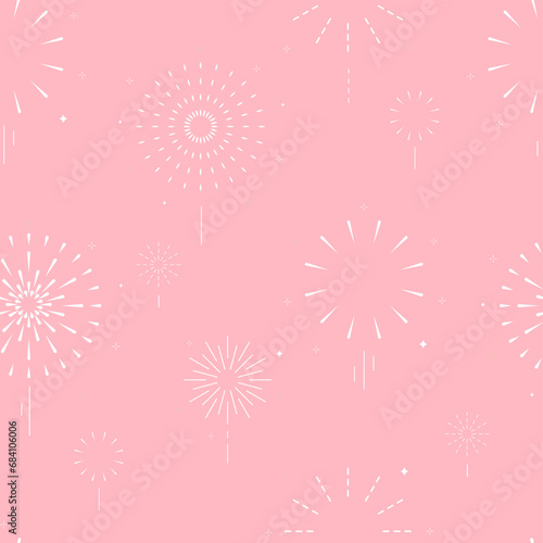 firework seamless pattern on pink background.Editable vector illustration for fabric,tile © piixypeach