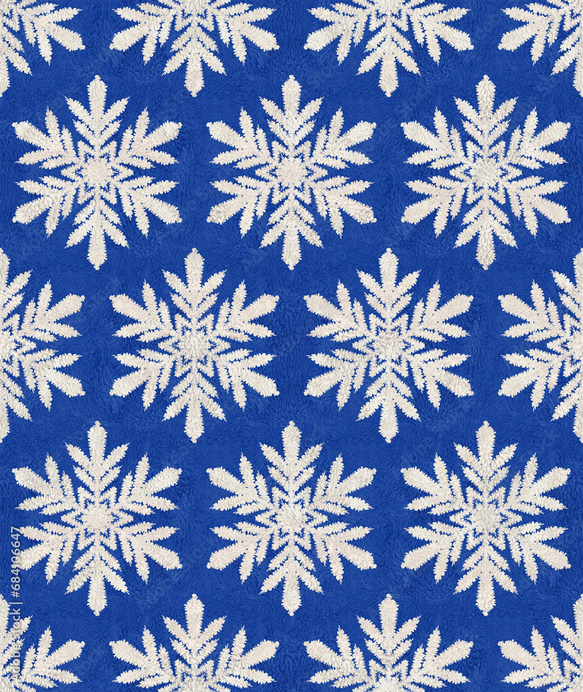 雪の結晶・クリスマス・クリスタル・ノルディック柄・ボア 雪の結晶・クリスマス・クリスタル・ノルディック柄・ボア