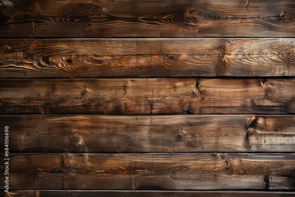 Naklejka premium Harmony in Grain: Wood Wall Texture - Generative AI