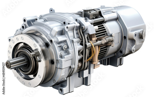 A Realistic Image Showcase of a Hydraulic Motor on White or PNG Transparent Background