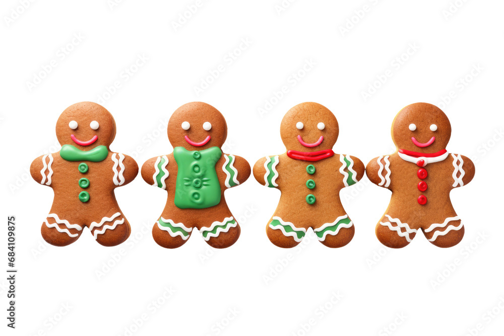 set of beautiful decorated gingerbread mans objects isolated on white or transparent png set of beautiful decorated gingerbread mans objects isolated on white or transparent png