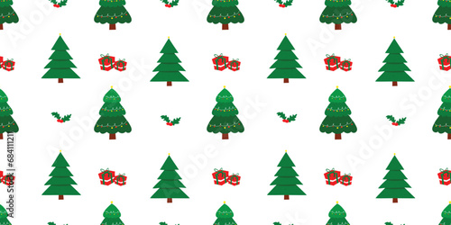 Seamless pattern of Christmas decoration elements