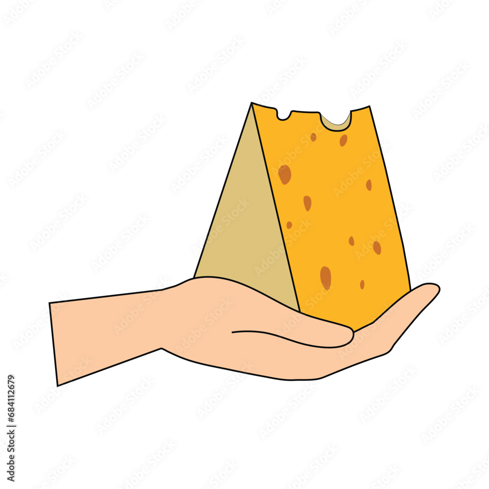 National Cheese Lover's Day vector. Camembert, emmental and sliced